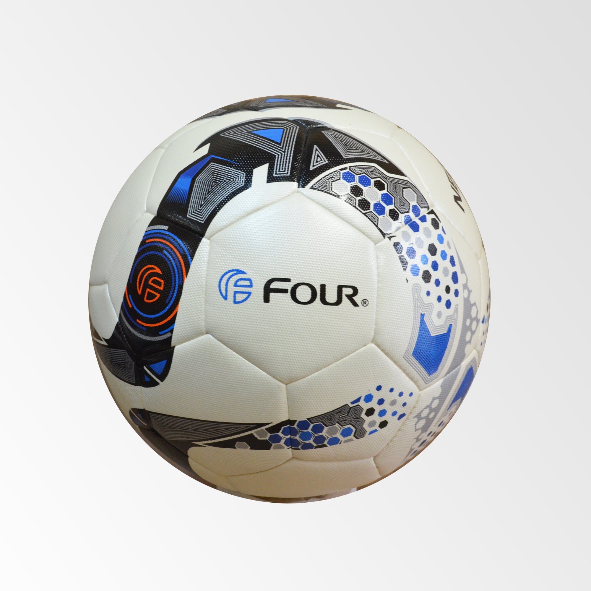 Balón Futbol N5 Plata-Negro-Naranjo