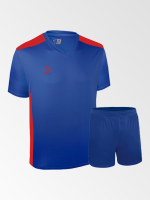 Camiseta de Futbol y Short Modelo Palermo Azul Rojo