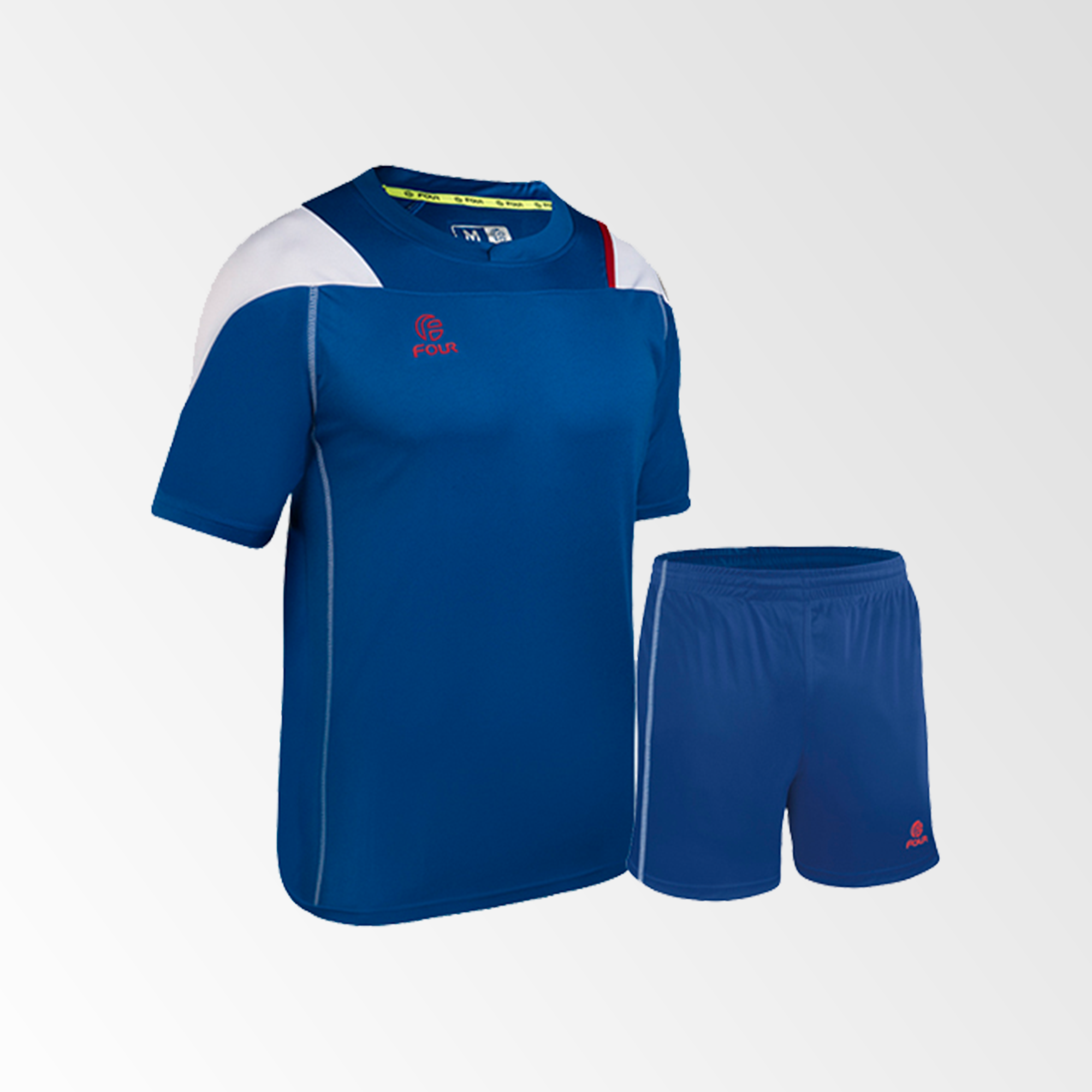 Camiseta de Futbol y Short Modelo Parma Azul Blanco Rojo