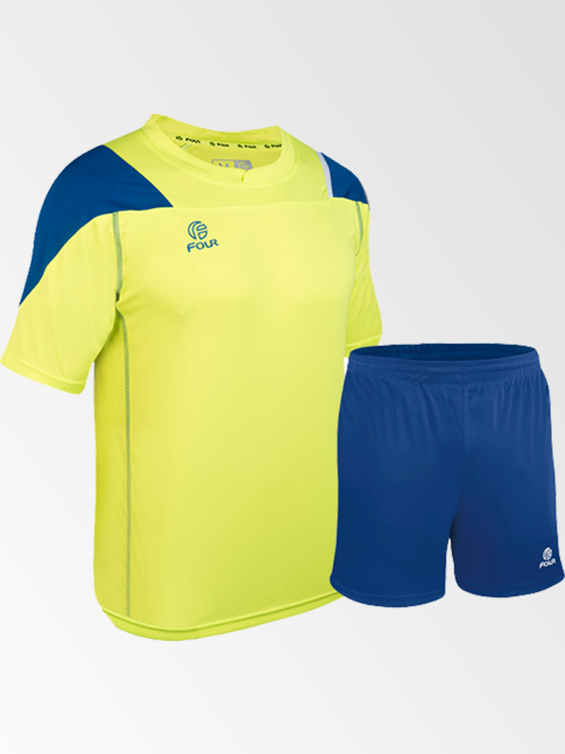 Camiseta de futbol y Short Modelo Parma Verde-Manzana Azul