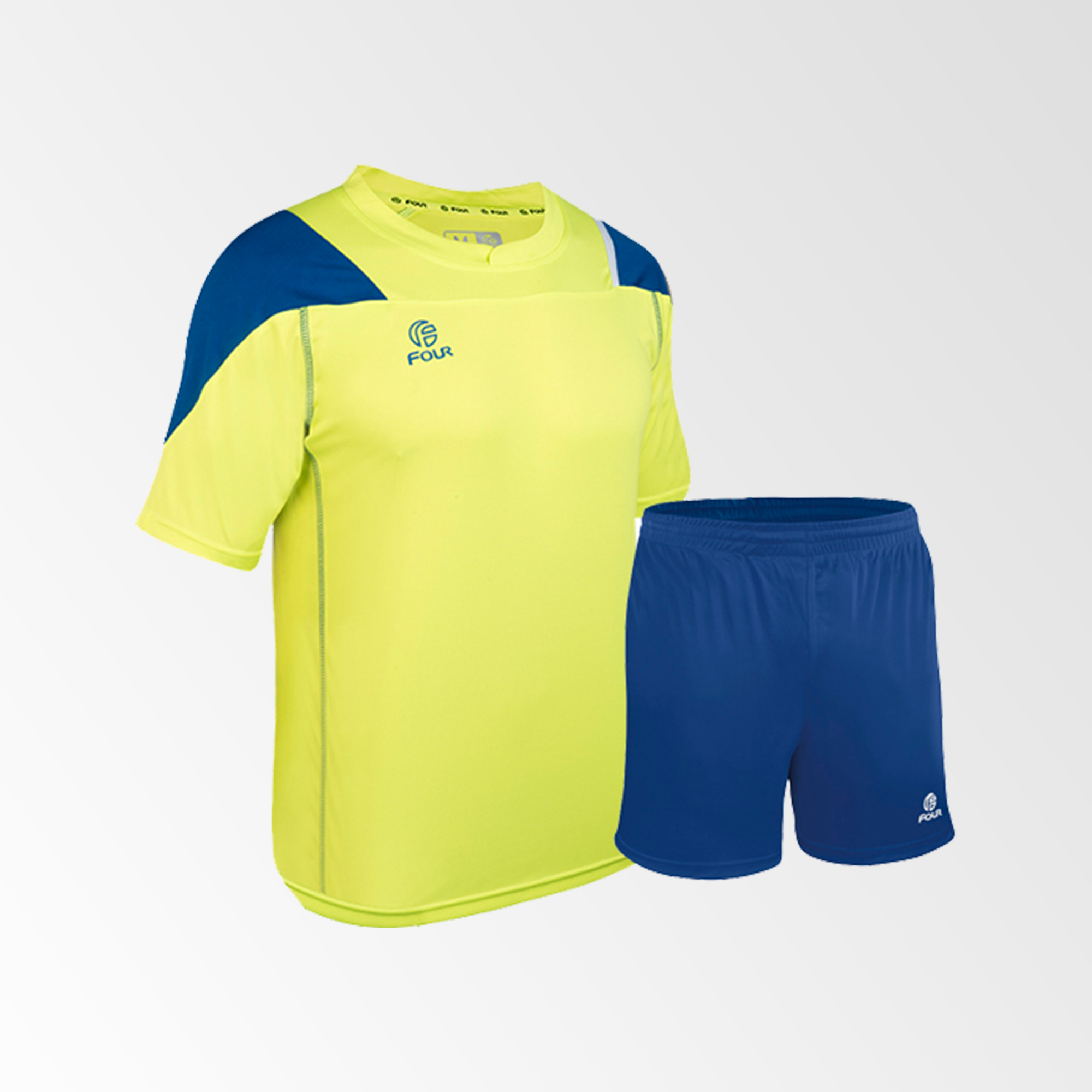 Camiseta de futbol y Short Modelo Parma Verde-Manzana Azul