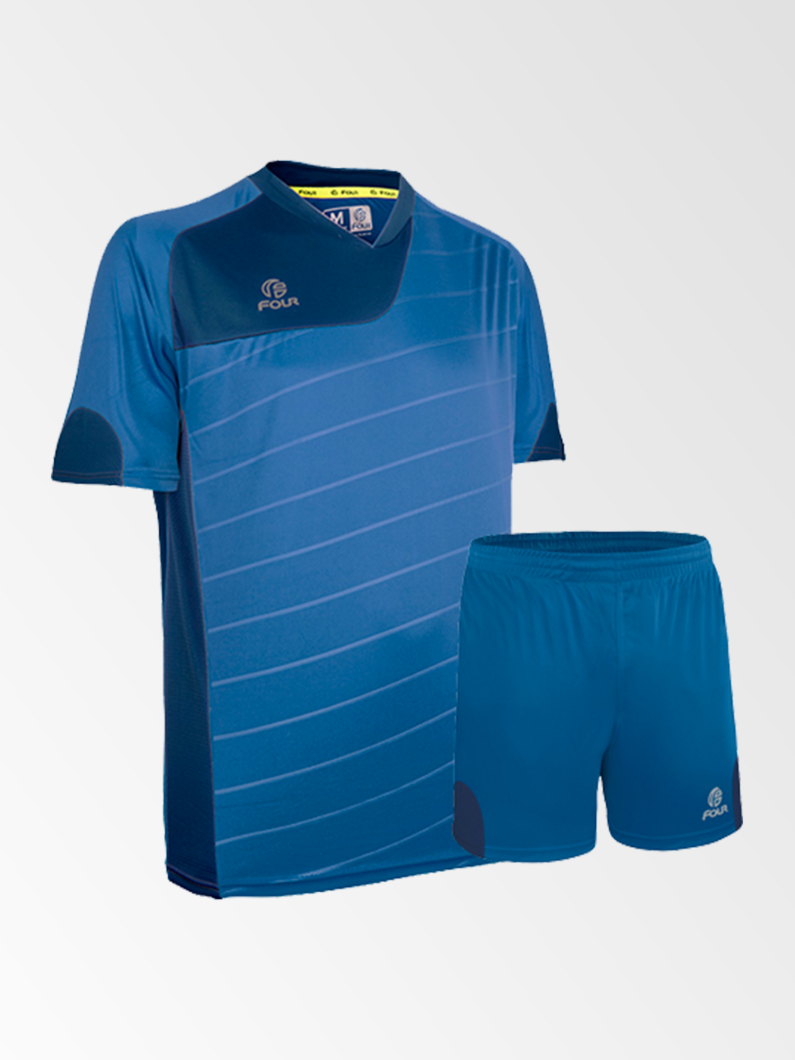 Camiseta de Futbol y Short Modelo Torino Azul-Rey Azul-Marino