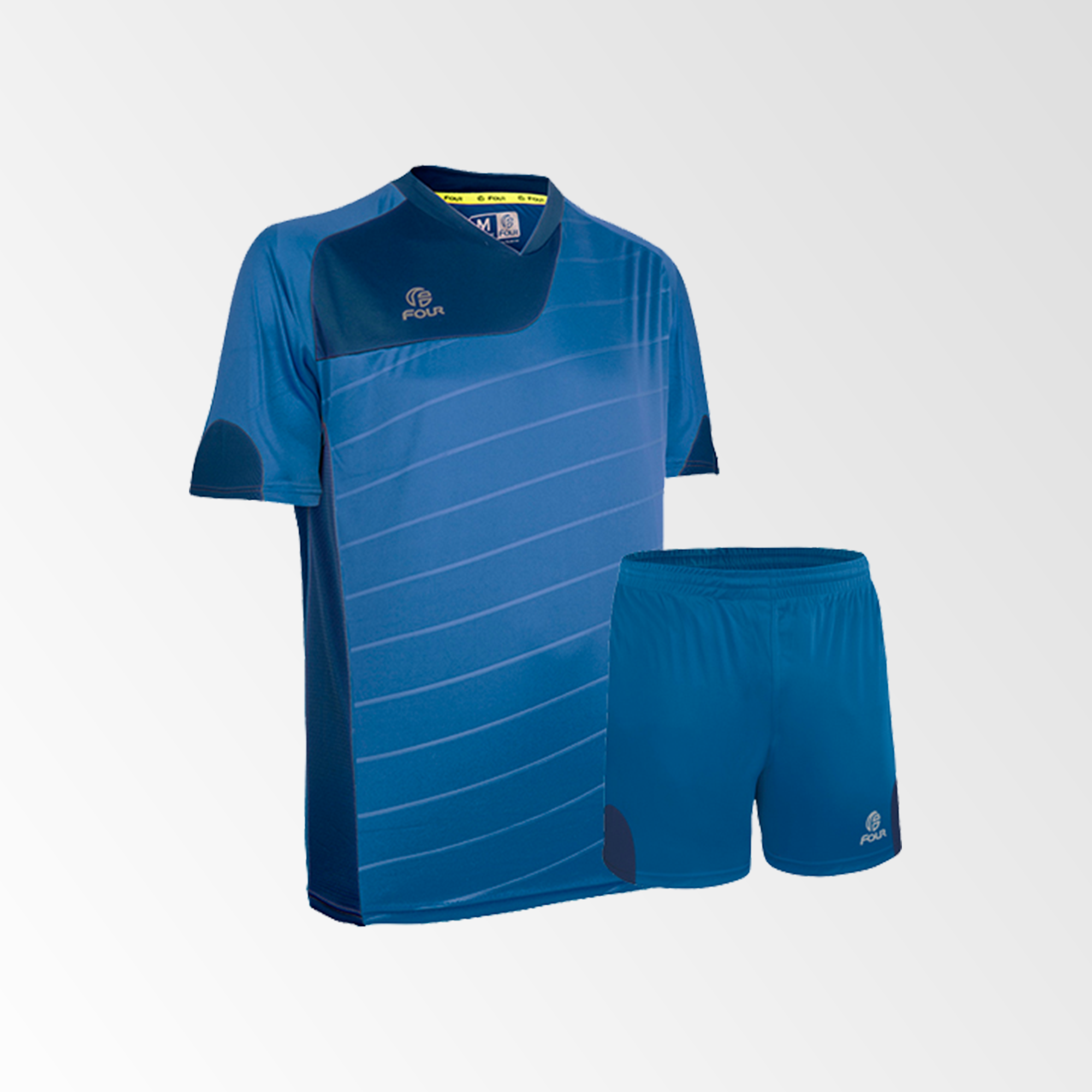 Camiseta de Futbol y Short Modelo Torino Azul-Rey Azul-Marino