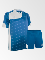 Camiseta de Futbol y Short Modelo Torino Azul Blanco