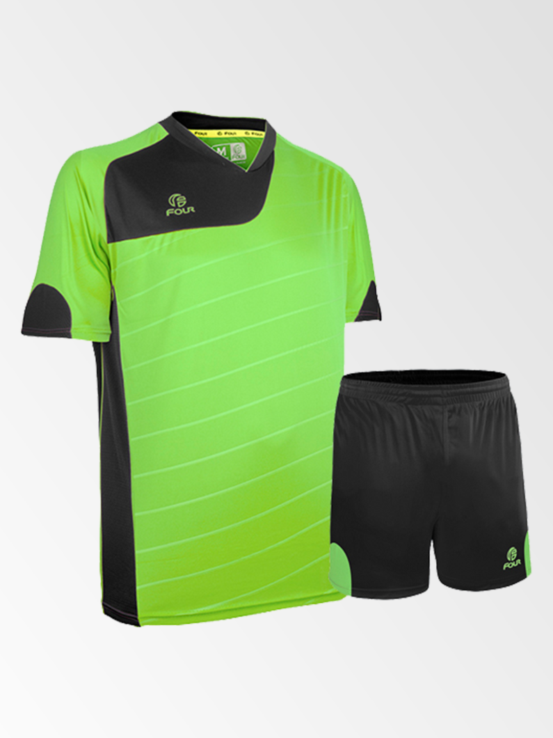 Camiseta de Futbol y Short Modelo Torino Lima-Neon Negro