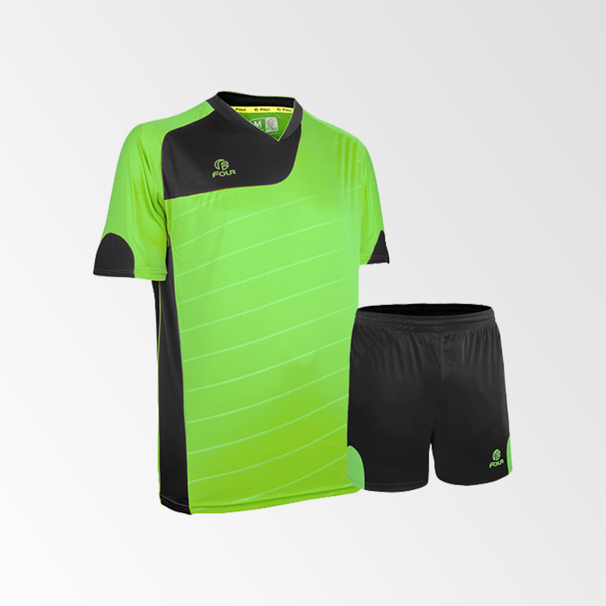 Camiseta de Futbol y Short Modelo Torino Lima-Neon Negro