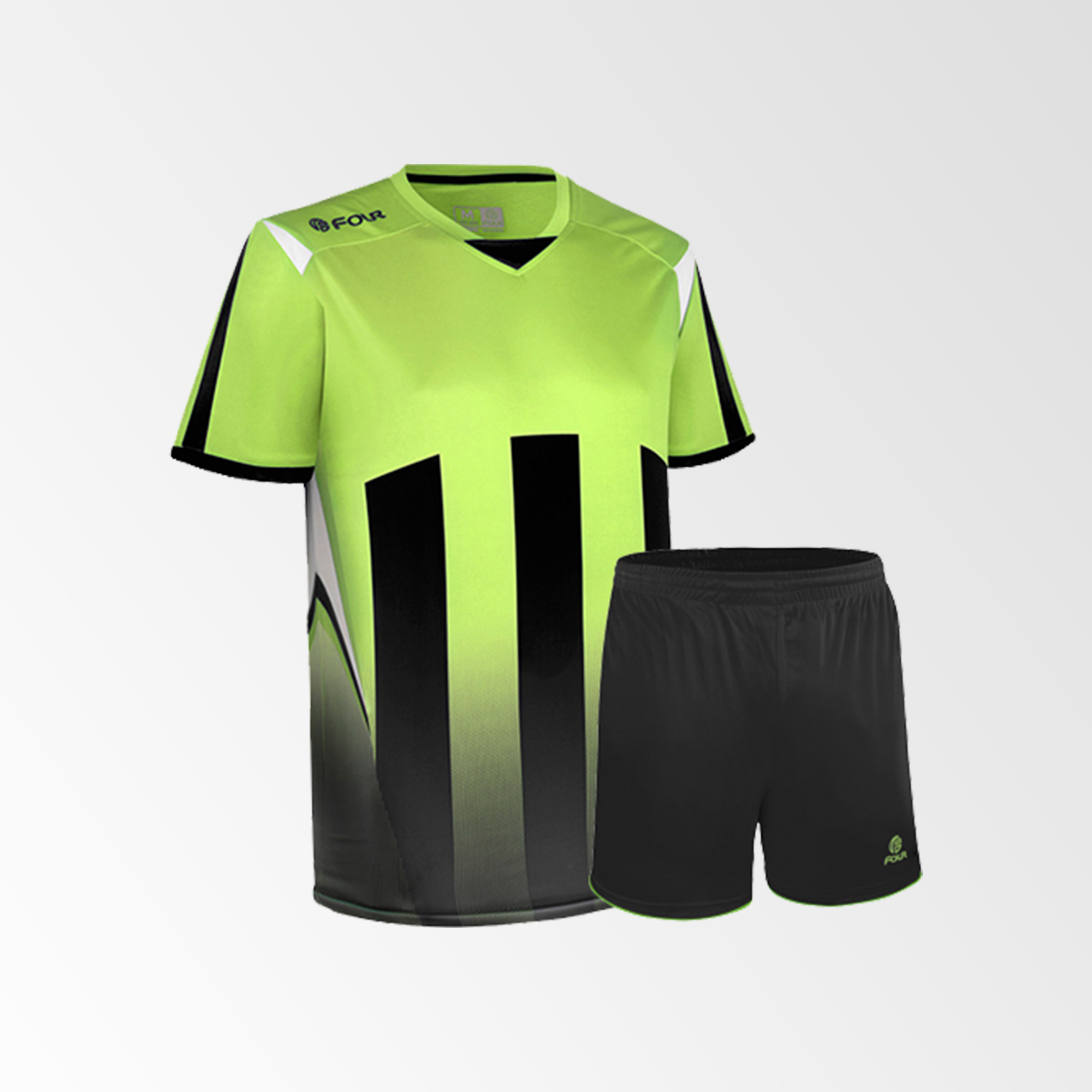 Camiseta de Futbol y Short Modelo Watford Lima-Neon Blanco Negro