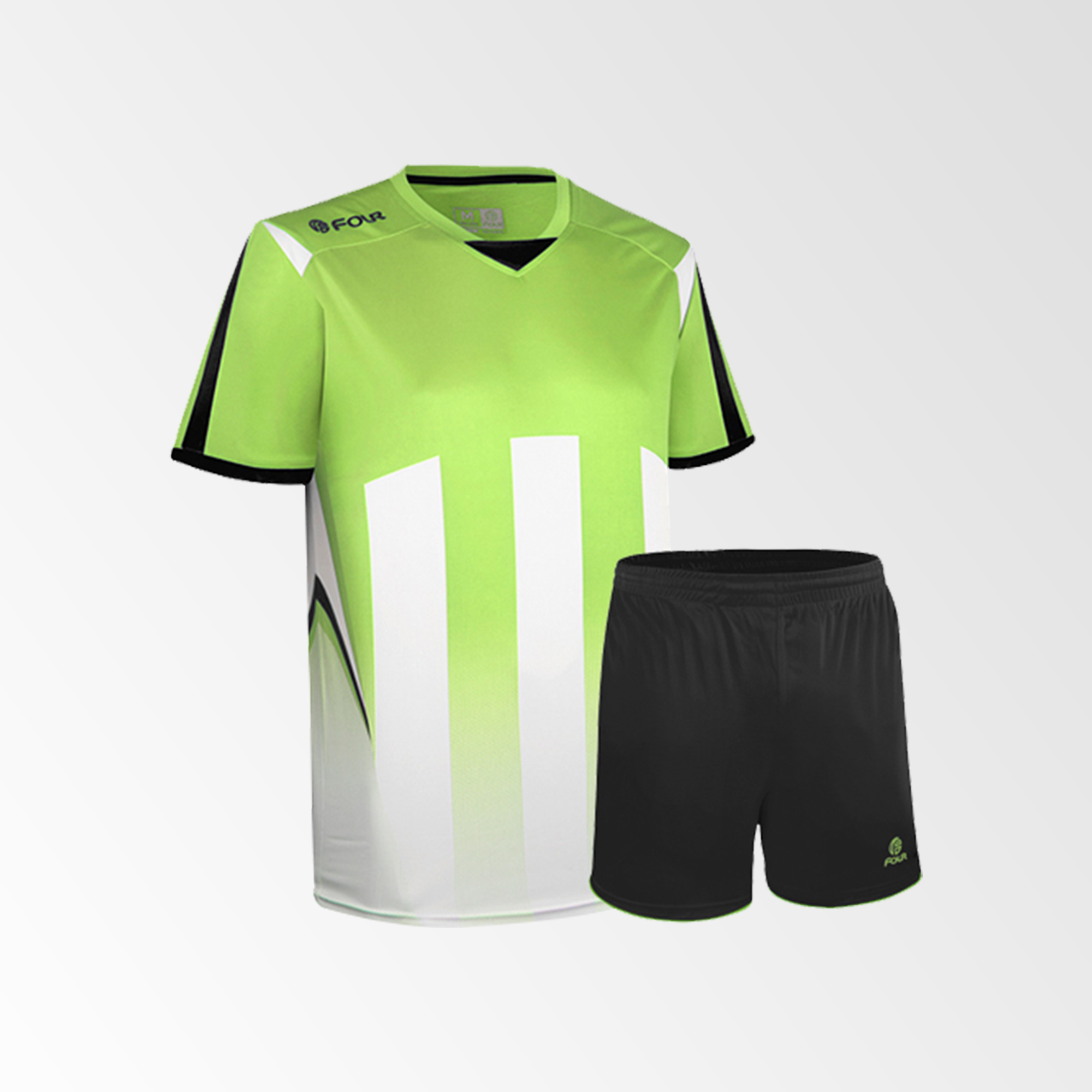 Camiseta de Futbol y Short Modelo Watford Lima-Ne??n Negro Blanco