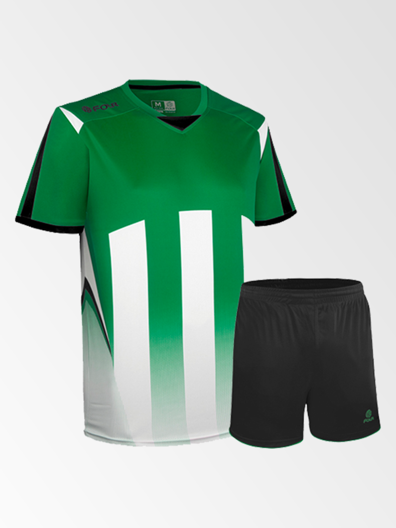 Camiseta de Futbol y Short Modelo Watford Verde Negro Blanco