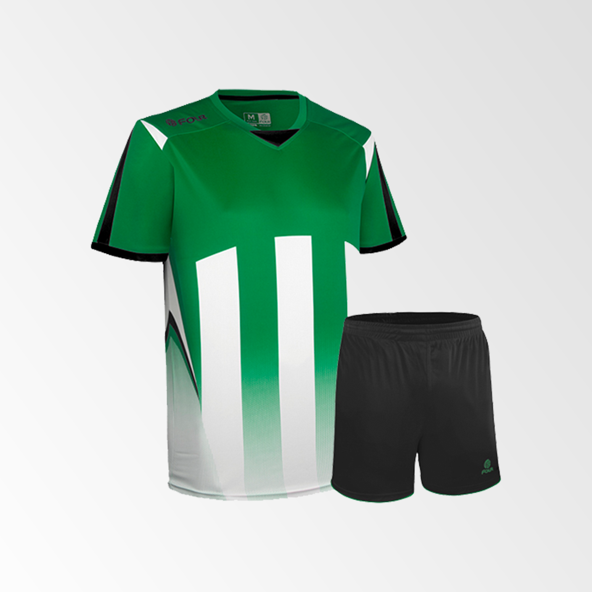 Camiseta de Futbol y Short Modelo Watford Verde Negro Blanco