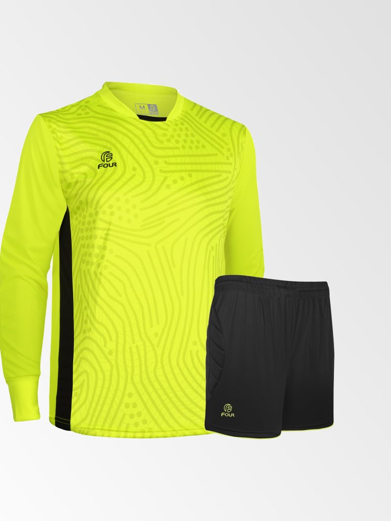 Camiseta Arquero Manga Larga + Short Modelo Bravo Betis Amarillo-Ne??n Negro