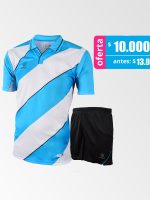 Camiseta de Futbol y Short Modelo Bayern Celeste Blanco Negro