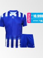 Camiseta de Futbol y Short Modelo Bilbao Azul Blanco