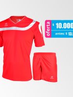 Camiseta de Futbol y Short Modelo Bolton Rojo Blanco
