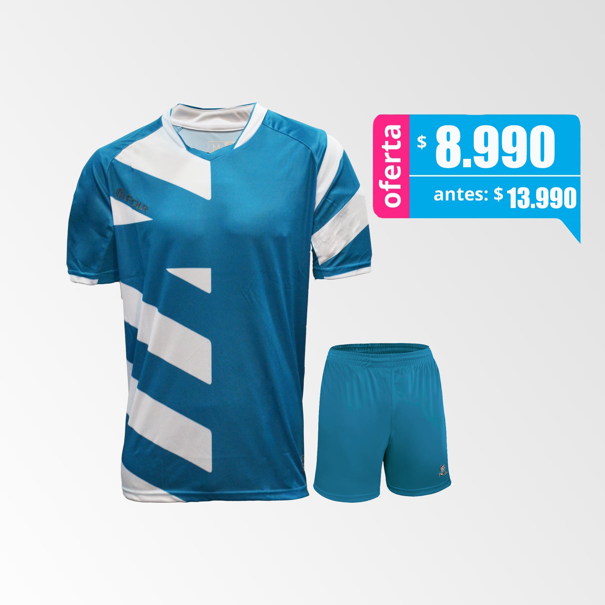 Camiseta de Futbol y Short Modelo Borussia Azul-Madrid Blanco