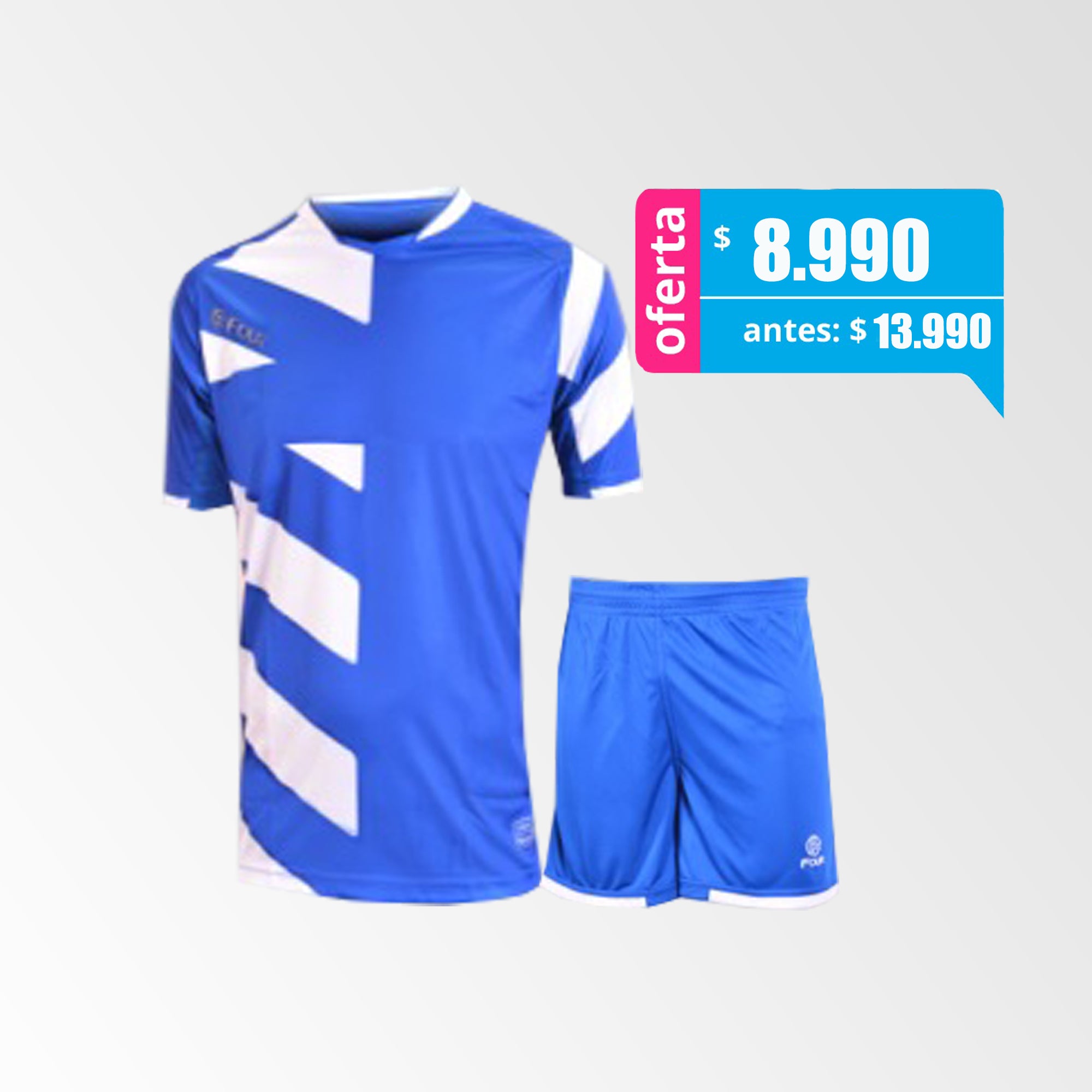 Camiseta de Futbol y Short Modelo Borussia Azul Blanco