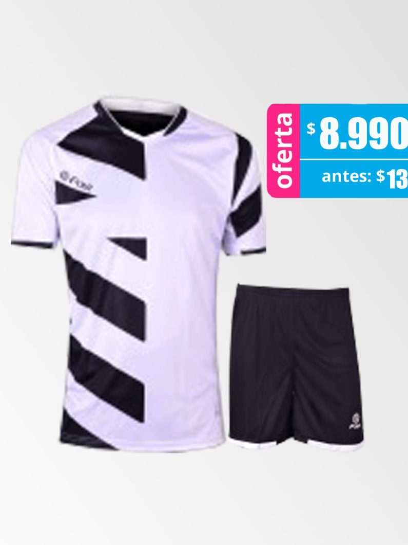 Camiseta de Futbol y Short Modelo Borussia Blanco Negro