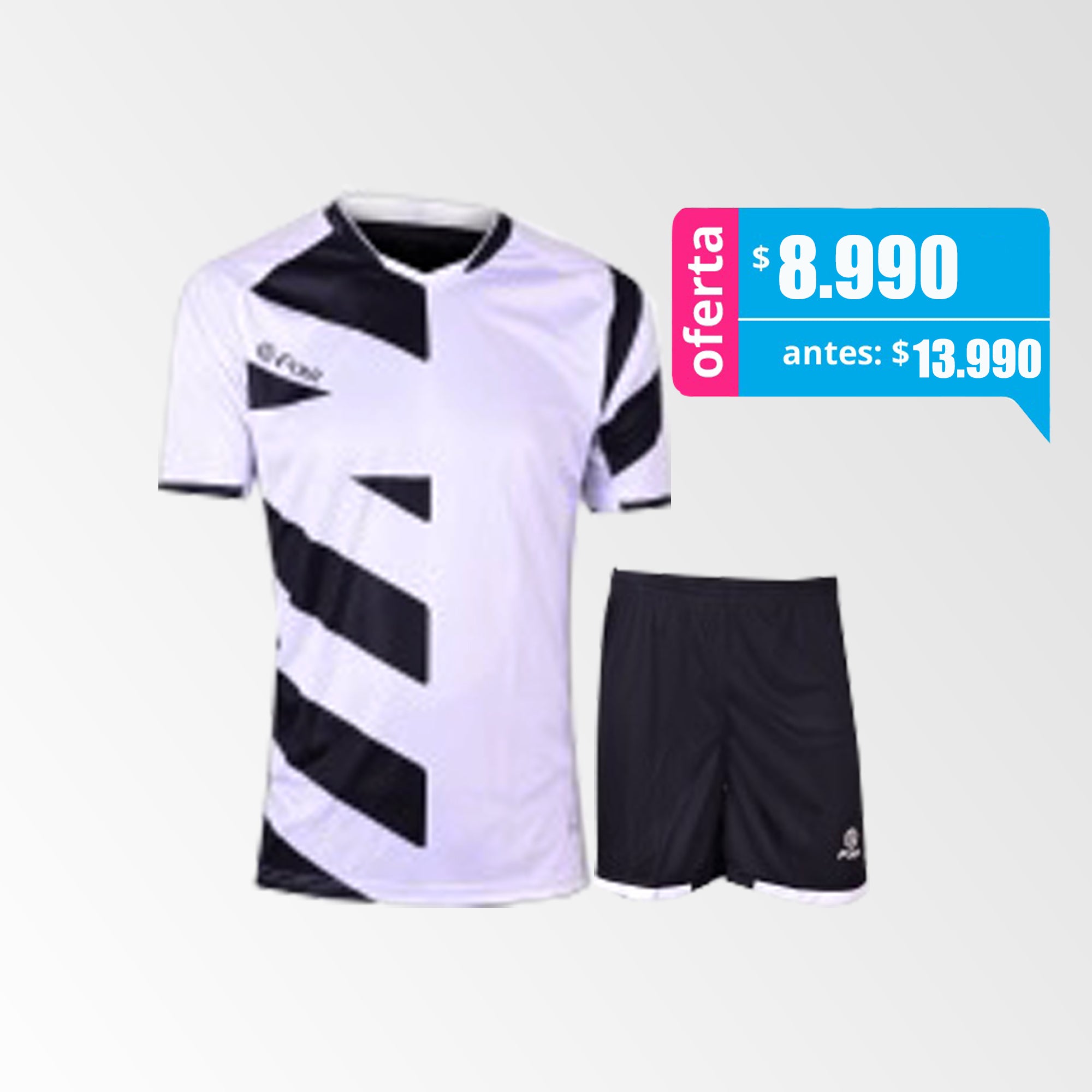 Camiseta de Futbol y Short Modelo Borussia Blanco Negro