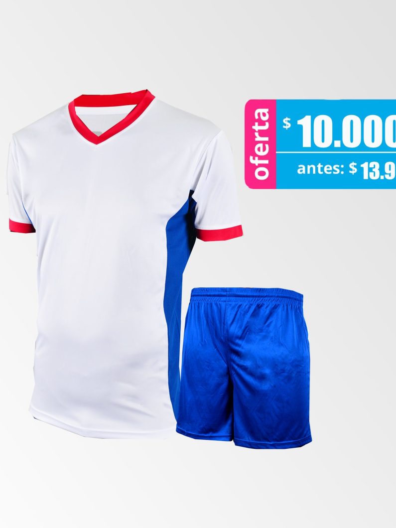 Camiseta de Futbol Cardiff Blanco Azul Rojo