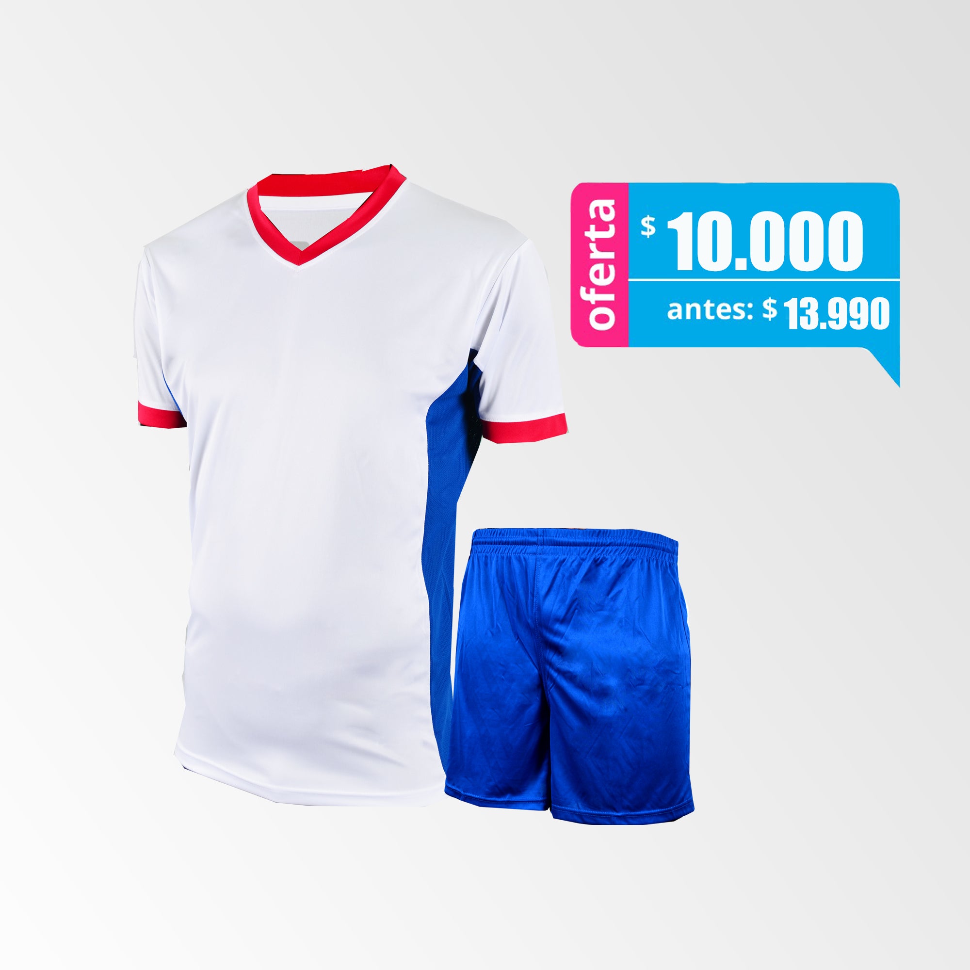 Camiseta de Futbol Cardiff Blanco Azul Rojo