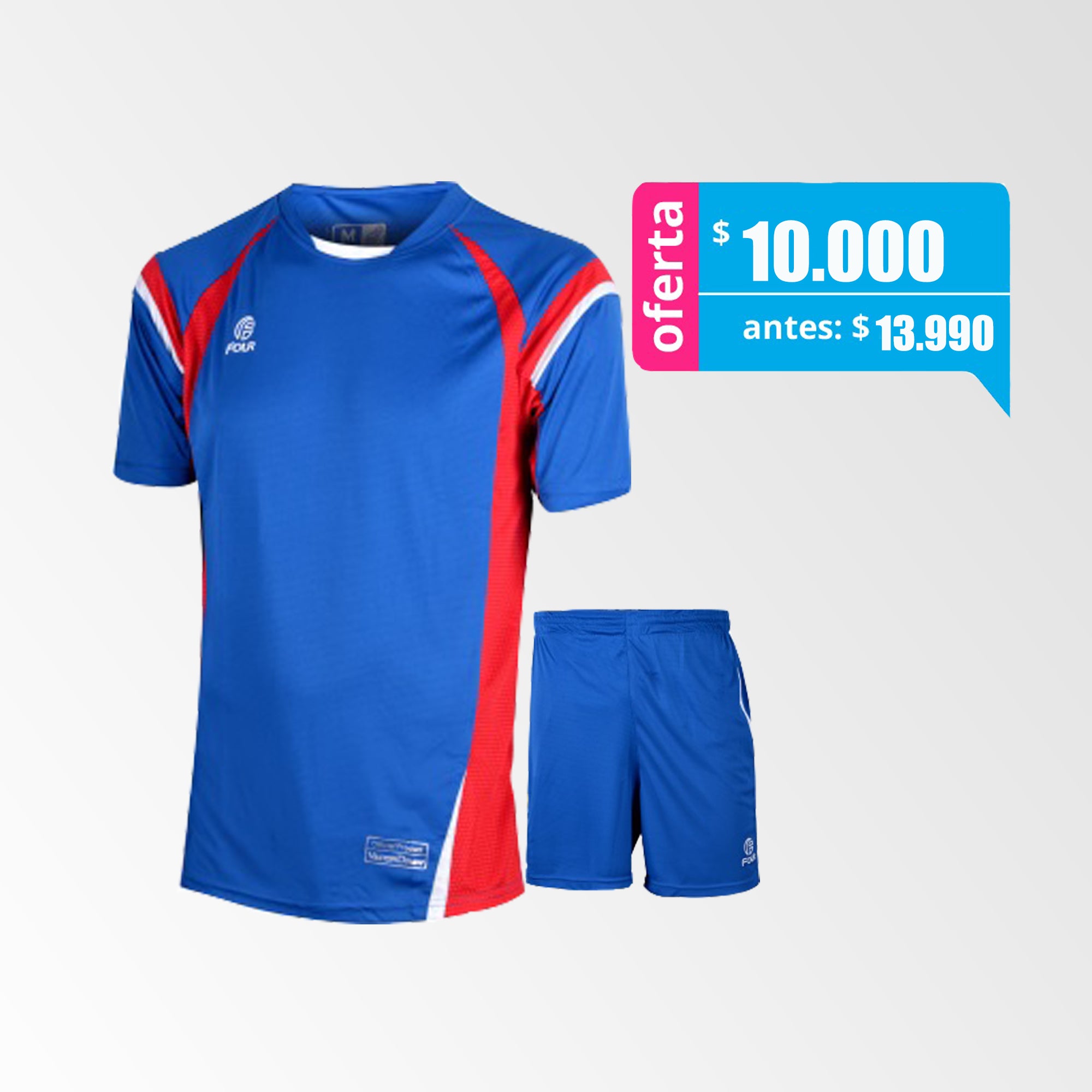 Camiseta de Futbol y Short Modelo Celtic Azul Rojo Blanco