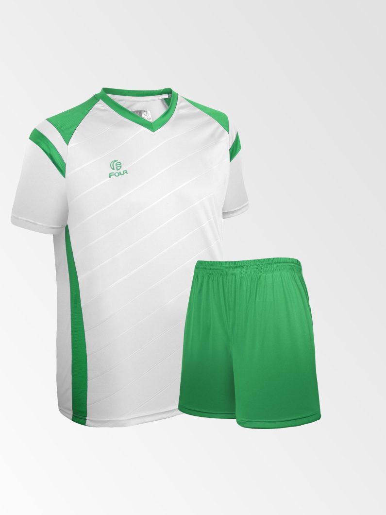 Camiseta de Futbol y Short Modelo High Five Blanco Verde