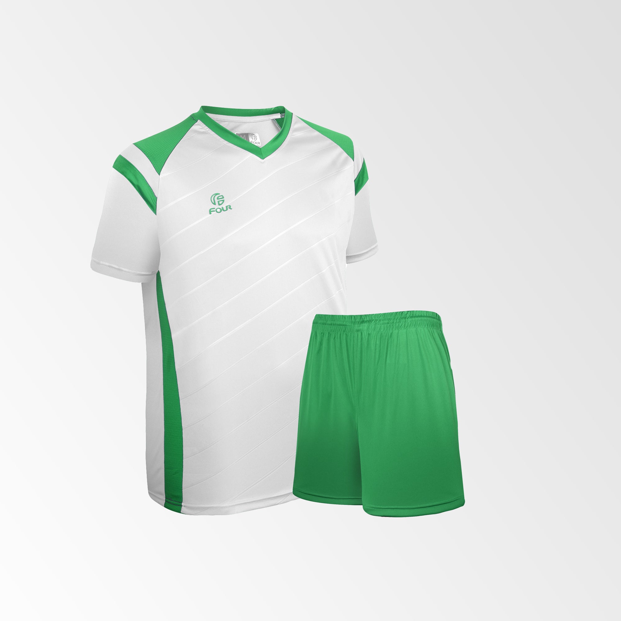 Camiseta de Futbol y Short Modelo High Five Blanco Verde