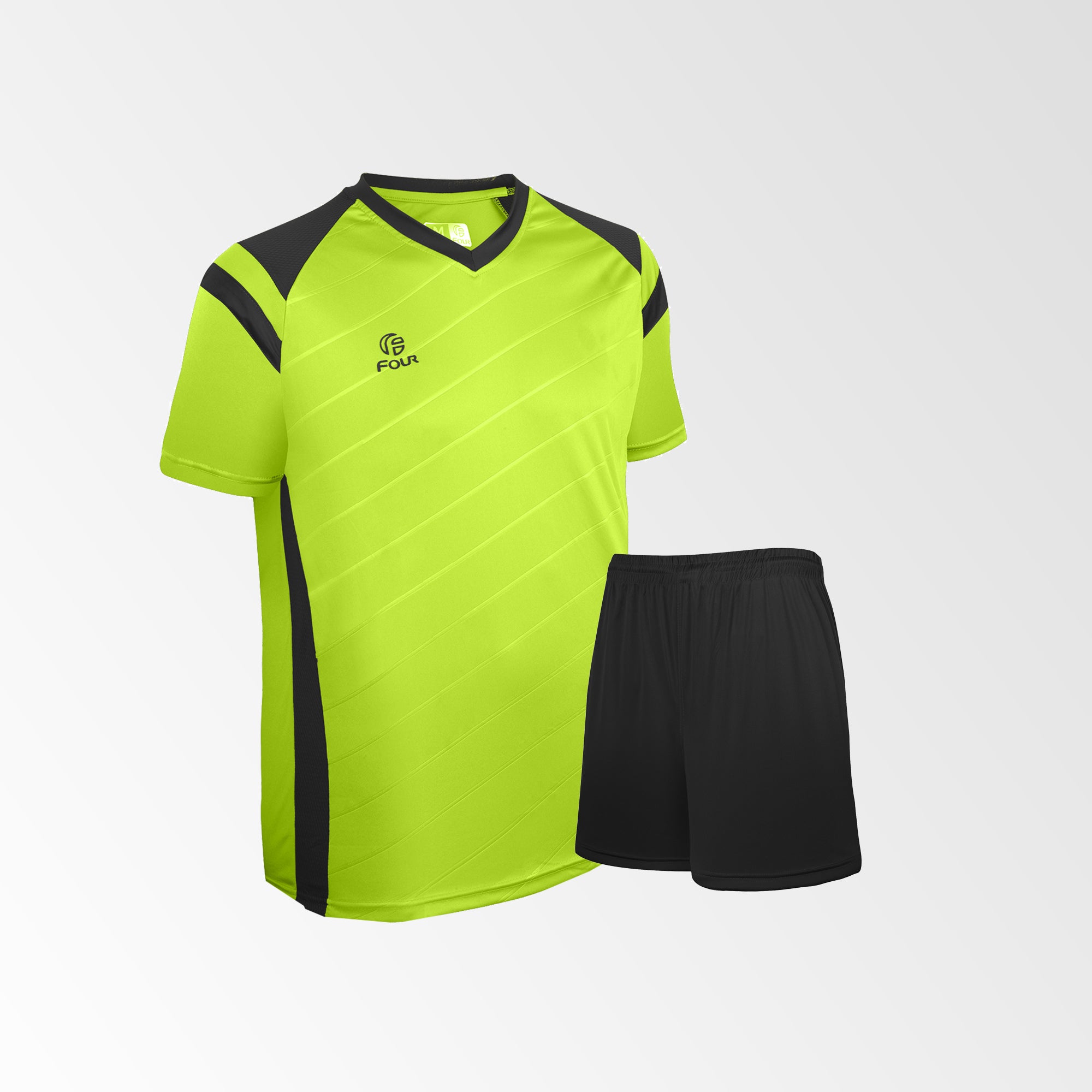 Camiseta de Futbol y Short Modelo High Five Verde-Lima Negro